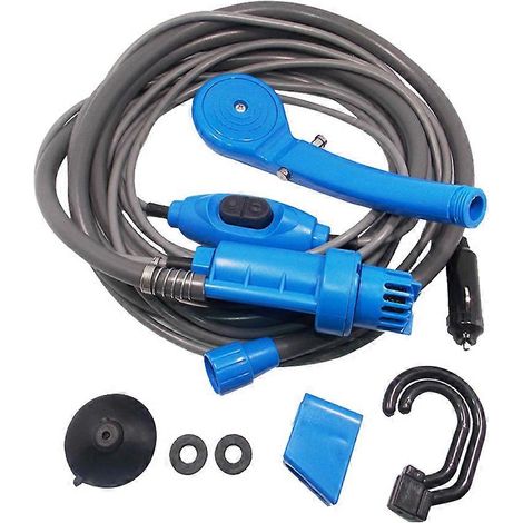 Douche de camping portable 12 V, ensemble de douche portable 2 pièces, bleue (1/5)