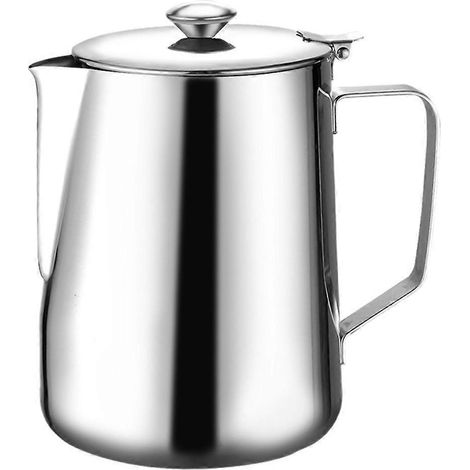 1 Stück 350 ml dickwandiger Milchbecher, robuster, staubdichter Mokkabecher mit Deckel (Silber)-8x8x12cm-Silver (1/3)