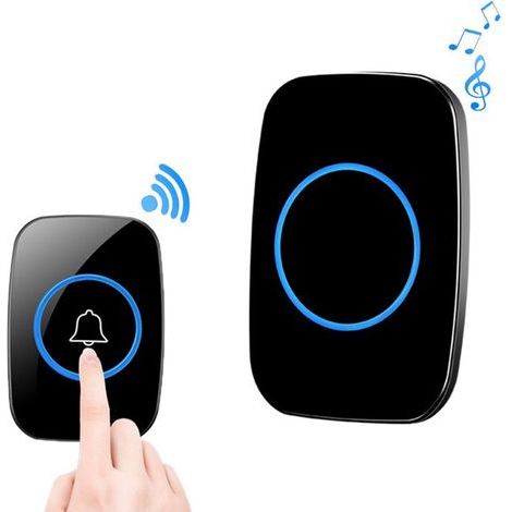 Wireless doorbell, waterproof wireless doorbell, waterproof doorbell kit, range over 300 cm, 60 ringtones, 5 volume levels and LED flashlight - AquaForge (1/5)