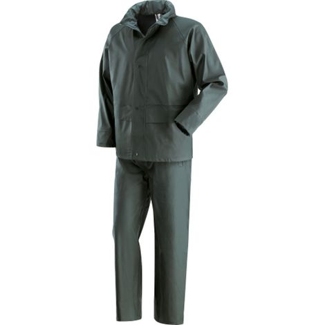IMPERMEABILE POLIESTERE/PVC VERDE TG. M COMPLETO "IGUAZU"