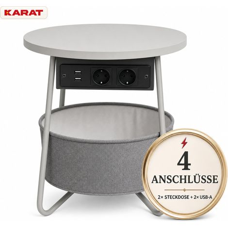 Beistelltisch Dario Runder Couchtisch Ø 45 cm Grau (1/3)