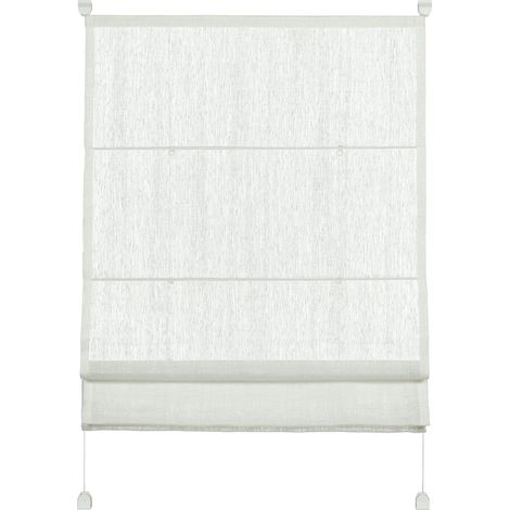 GARDINIA Tenda romana con morsetto, Trama intrecciata, Trasparente, Kit di montaggio incluso, EASYFIX Tenda romana a due binari, Bianco, 50 x 140 cm (LxA) (1/4)