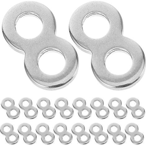 25 fixations pour plateau de table, 8 fixations en forme de chiffre, connecteurs de plateau de table en acier inoxydable (1/3)