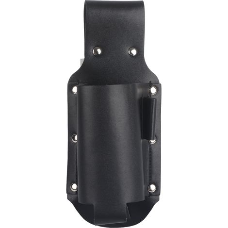 Étui à bouteille de vin en cuir PU noir, rangement portable pour canettes de bière, idéal pour randonnée et camping.