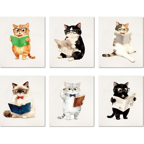 Torchons Suédois à Motif Chat 6 Style pour la Cuisine Le Nettoyage de la Vaisselle en Éponge Cellulose Réutilisables Absorbants et sans Odeur 17.2x19.5cm (1/5)