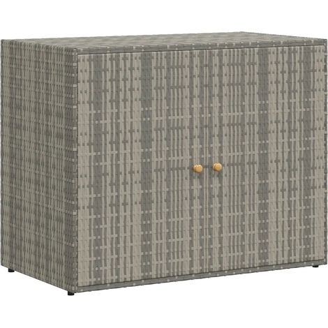 Armario de almacenamiento para jardín de 100 x 55 x 80 cm diseño resistente al agua gran capacidad acabado mate en resina tejida gris 020046633 (1/5)