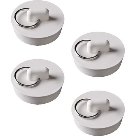 Lot de 4 bouchons de baignoire universels en caoutchouc avec anneau de suspension pour baignoire, cuisine et salle de bain, 37 à 39 mm (1/5)