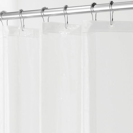 InterDesign Schimmelfreie PEVA 3 Gauge Duschvorhangfolie, 72 x 72 Zoll, Transparent (1/5)
