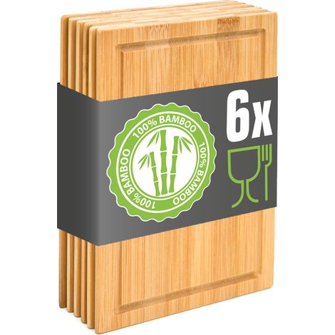 6er Set: Frühstücksbrettchen Holz 22x15 Brotzeitbretter Kleine Schneidebretter