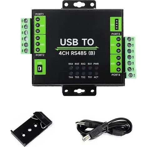 Industriell isolierter USB-zu-RS485-4-Kanal-Konverter (B) 26545, CH344L-Chip, mehrfache Schutzschaltungen, kompatibel mit vielen Systemen (1/5)