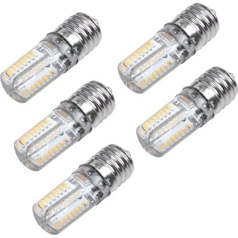 Lot de 5 ampoules LED E17 5W 64 SMD 3014, lumière blanc chaud, 110-220V CA (1/5)