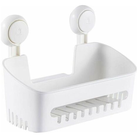 Serviteur Douche à Ventouse sans Perçage & Réutilisable Etagère Ventouse Simple d'Installation Charge 10KG Impérable Rangement Douche pour Carrelage Paroi de la Douche Salle de Bain & Cuisine (1/4)