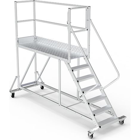 Piattaforma con ruote 3 gradini - Altezza massima di lavoro 2.60m - PTF203D-RSP