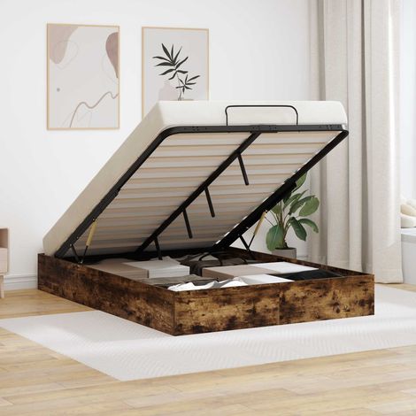 Ottoman Bettgestell Geräucherte Eiche 193 x 140 x 25 cm (1/5)