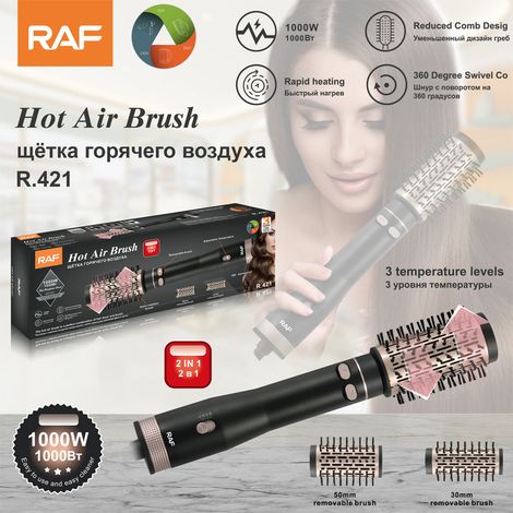 Norme européenne - Peigne à friser et à lisser - Coiffure - Peigne à air chaud 3 en 1 - Fer à friser automatique - Sèche-cheveux électrique (1/5)