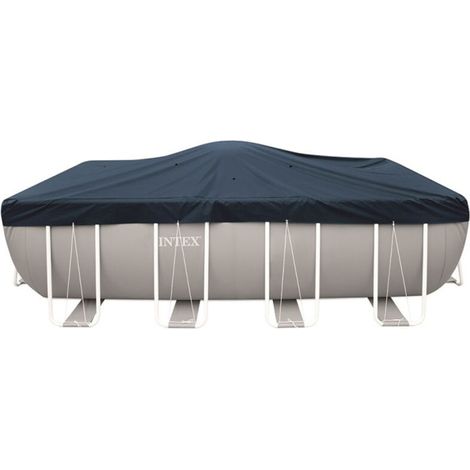 Intex – Bâche hiver pour piscine rectangulaire 3,00 x 2,00 m – PVC renforcé anti-UV – Installation rapide avec cordes – Pour piscine hors-sol
