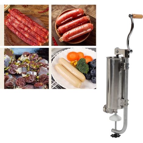 Machine à remplir la viande 3L verticale manuelle en acier inoxydable avec 4 tubes de remplissage pour la maison (1/4)