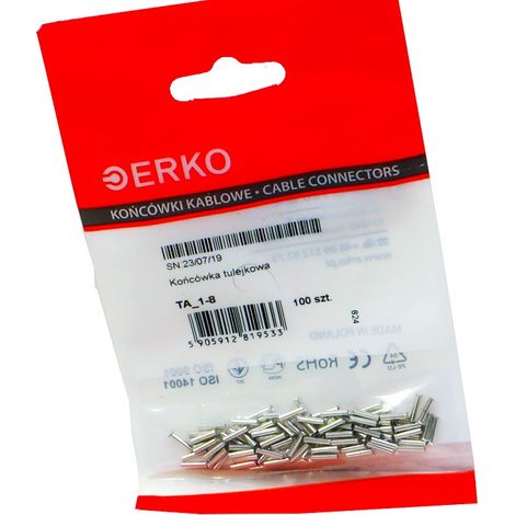 Terminale a puntalino non isolato TA 1/8 ERKO 100 pz