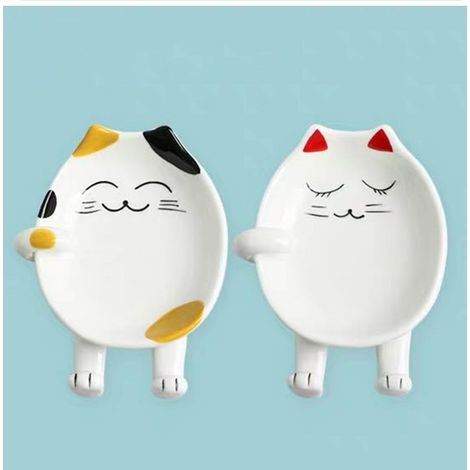 Ceramic kitchen spoon holder, porcelain dish holder with cute animal design, original kitchen dish holder (Christmas gift), chopstick holder (set of 2) (1/5)