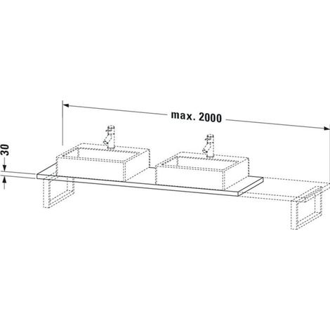 DURAVIT LC105C08484 L-Cube KS com., 800-2000x480x30mm, ws (1/4)