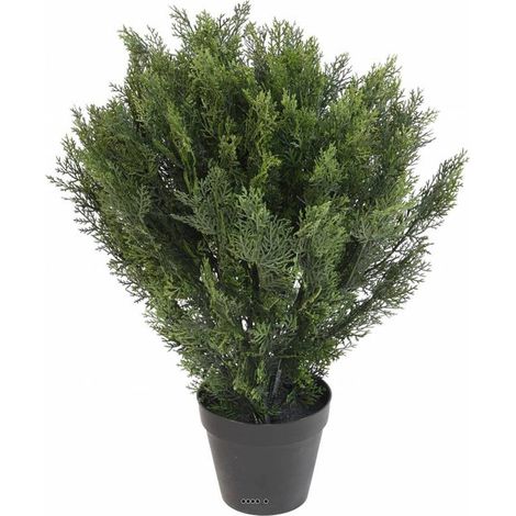 Cyprès artificiel buisson en pot anti-UV pour extérieur H 75 cm Vert - dimhaut: H 75 cm - couleur: Vert
