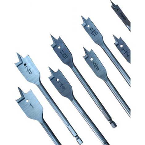 Kit 8 Pezzi Mecchie Mecchia per Legno Punte Piatte a Paletta per Trapano