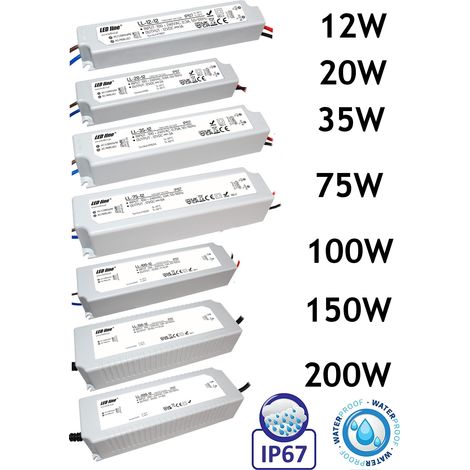 LED Trafo 12W 0,5A 24V Netzteil IP67 Wasserdicht Transformator für LED Leuchtmittel Beleuchtung