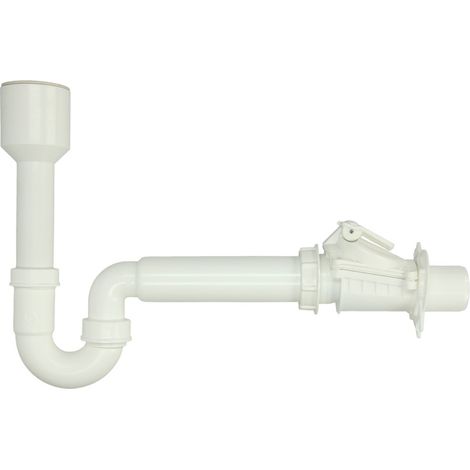 Siphon tube pour urinoir/évier de vidage avec clapet anti-retour selon DIN 13562