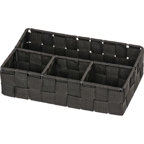 WENKO Organizer Adria Klein Schwarz 4 Fächer, Schwarz, Polypropylen schwarz, lackiertes Metall (1/5)