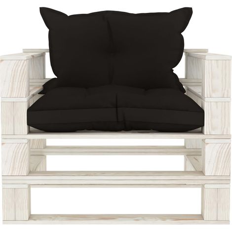 Maison Exclusive - Poltrona da Giardino Pallet con Cuscini Neri in Legno