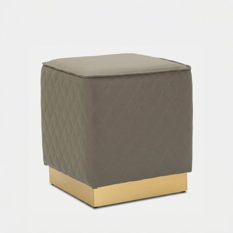 Quadratischer Pouf aus gestepptem Kunstleder Sharon Quadrato (1/5)