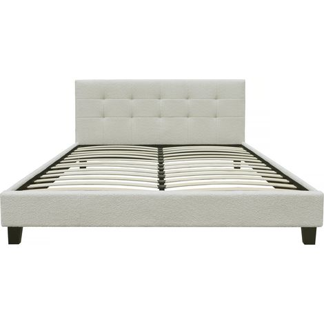 Letto "Julia" tessuto riccio 140x190cm- crema (1/5)