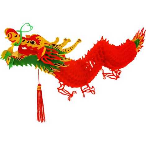 Lanterne dragon chinois - Guirlande de dragon - Décoration - Lampe en plastique - Décoration à suspendre - Pour Nouvel An chinois - Décoration de jardin (1/5)