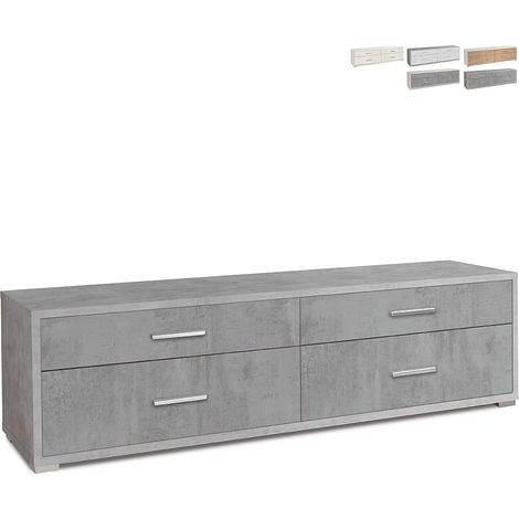 Mobile madia 4 cassetti h50 l179 p47 cm colore cemeneto db805k sarmog - Sarmog (1/5)