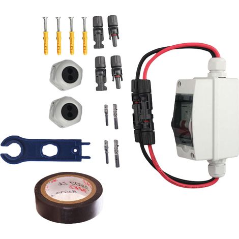 Disjoncteur, isolateur CC pour boîtier de raccordement PV, sectionneur CC pour chaîne PV 500 V 32 A, boîtier de raccordement solaire extérieur étanche (1/5)
