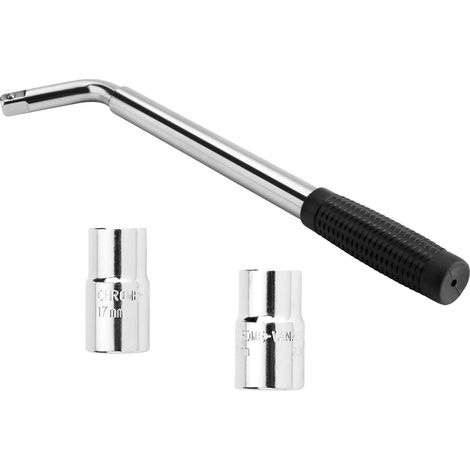 Kingsaid Wheel Brace Wrench 17 19 21 23mm Standard Sockets Tyre Nut Wrench Emergency Breakdown Multifitment 34-48cm Extendable Wheel Wrench Set for Car Van Truck Caravan Tyre Change (1/5)