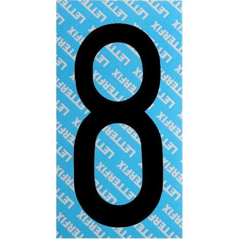 Numéro d'autocollant noir Série T80 8 Letterfix