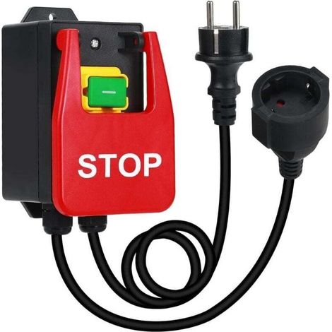 Interrupteur D'Arret D'Urgence - 230 V - Pour Machine Outil - Avec Prise Integree - Monophasé - 1 Unite (1/4)