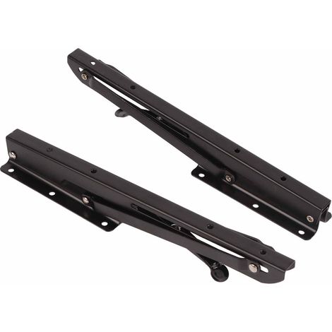 Lot de 2 supports pliants triangulaires en fer peint noir pour étagère murale repliables pour table et établi (1/5)