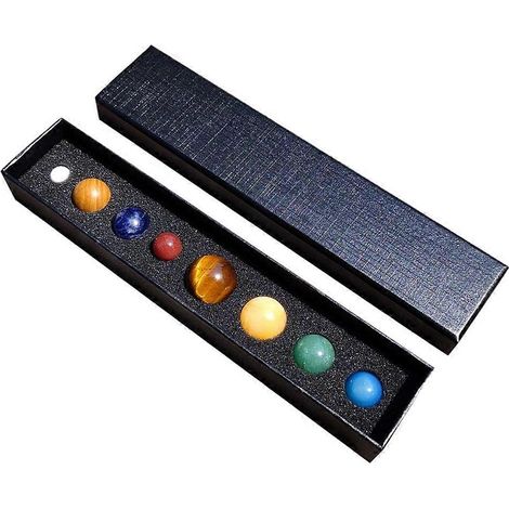 ornements minéraux représentant les huit planètes, pour un bureau ou une décoration.-2.5x2.5cm