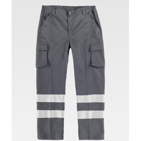 Pantalón de visibilidad realzada con cintas reflectantes de corte estilizado diseño Slim Fit B1437 (1/2)
