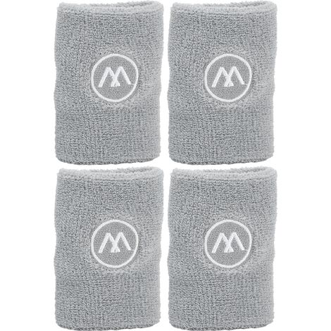 Lot de 2 bandeaux de poignet gris pour homme femme, sport, salle de sport, course, basketball, support et maintien du poignet (1/5)