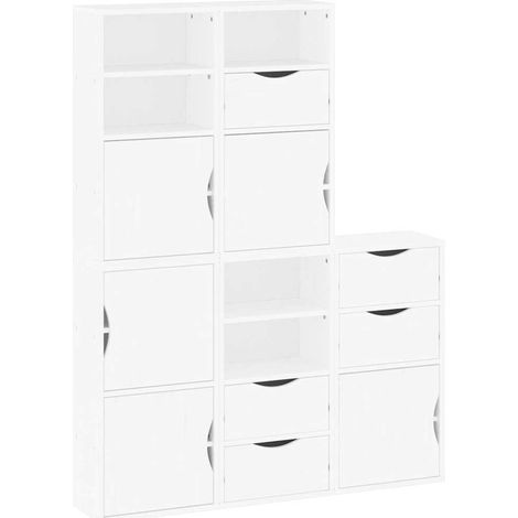Maison Exclusive - Armadietti Laterali 5 pz ODDA Bianco 40x24x79 cm Legno di Pino (1/5)