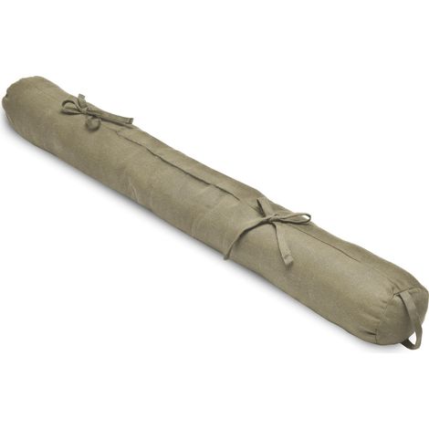 Beautissu – Boudin bas de porte isolant 100% coton – Longueur 100cm – Dimensions 100x10cm – Couleur taupe – Fixation par passants