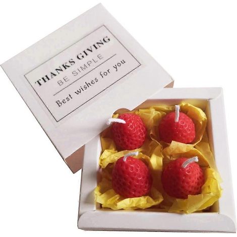 Coffret cadeau de bougies d'aromathérapie parfumées à la fraise pour la Saint-Valentin (1 boîte). (1/5)