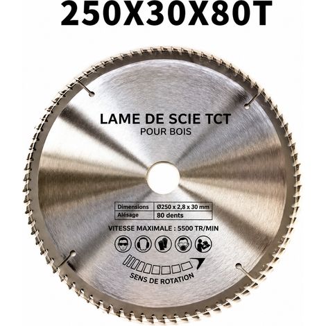 Lame de scie circulaire carbure TCT 250 mm 80 dents alésage 30 mm ATB 25 × 25 × 1 cm 600 g – Livraison gratuite