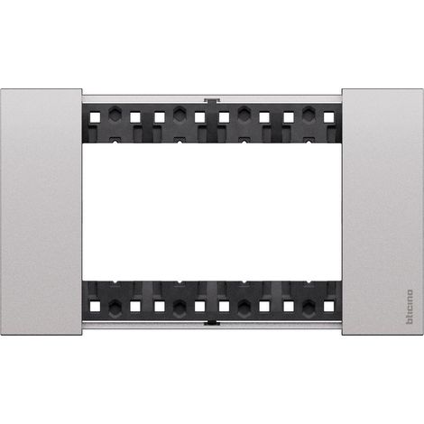BTICINO KA4804KS - Placca Living Now 4 Moduli Steel Zama Serie Civile