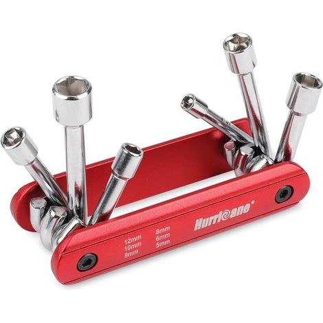 Tournevis multifonction pliable 6-en-1 avec clés hexagonales métriques, manche en acier chromé vanadium et aluminium haute résistance (1/5)