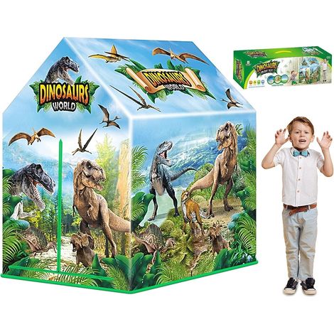 TG67272 TENDA CON DINOSAURI PER BAMBINI, DINOSAURI PER CASETTA DA GIARDINO