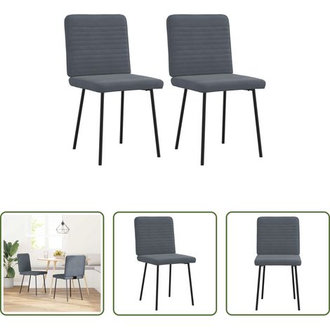 vidaXL Sillas de comedor 2 unidades terciopelo gris oscuro (1/5)